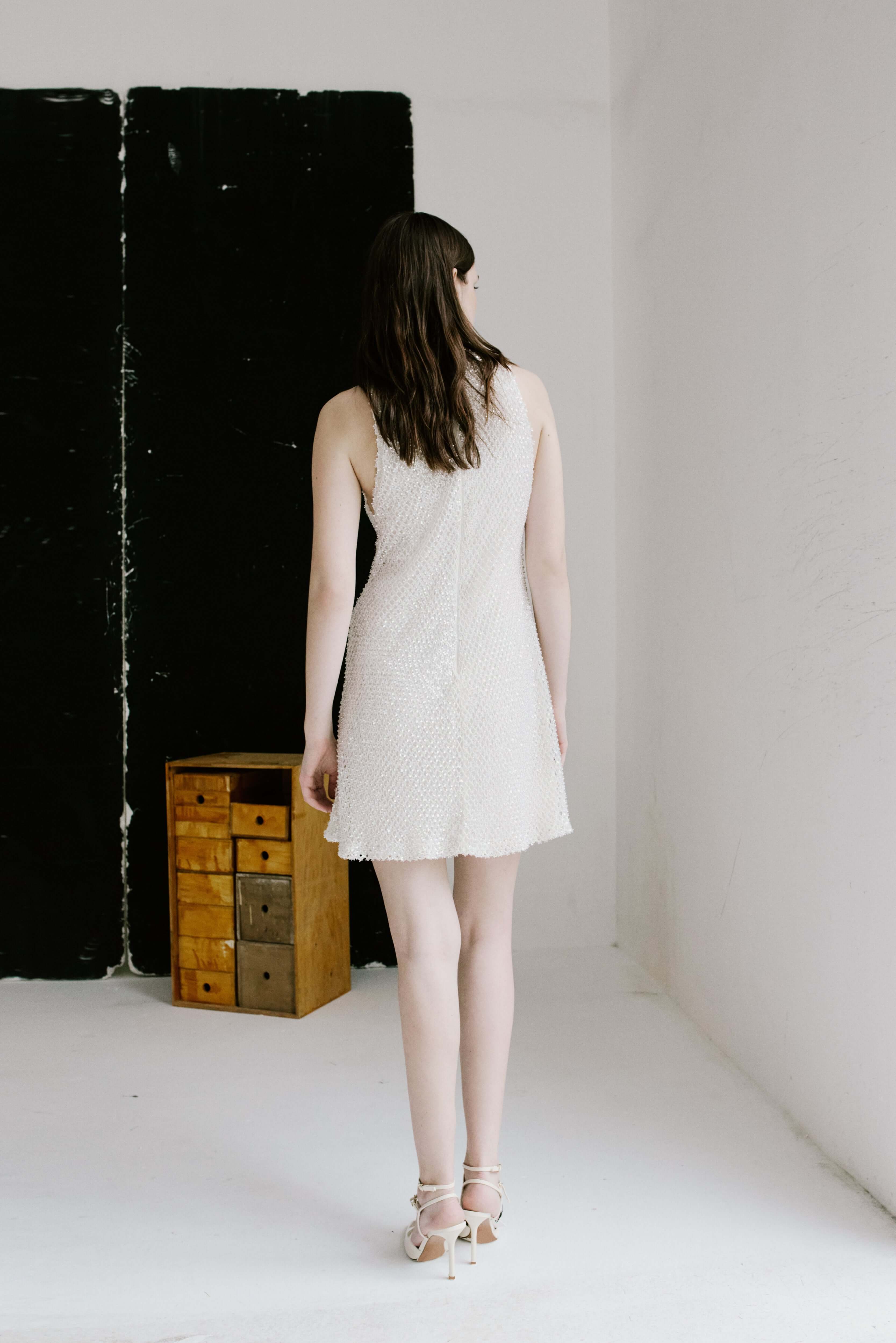 Mini Flower Beaded Party Dress