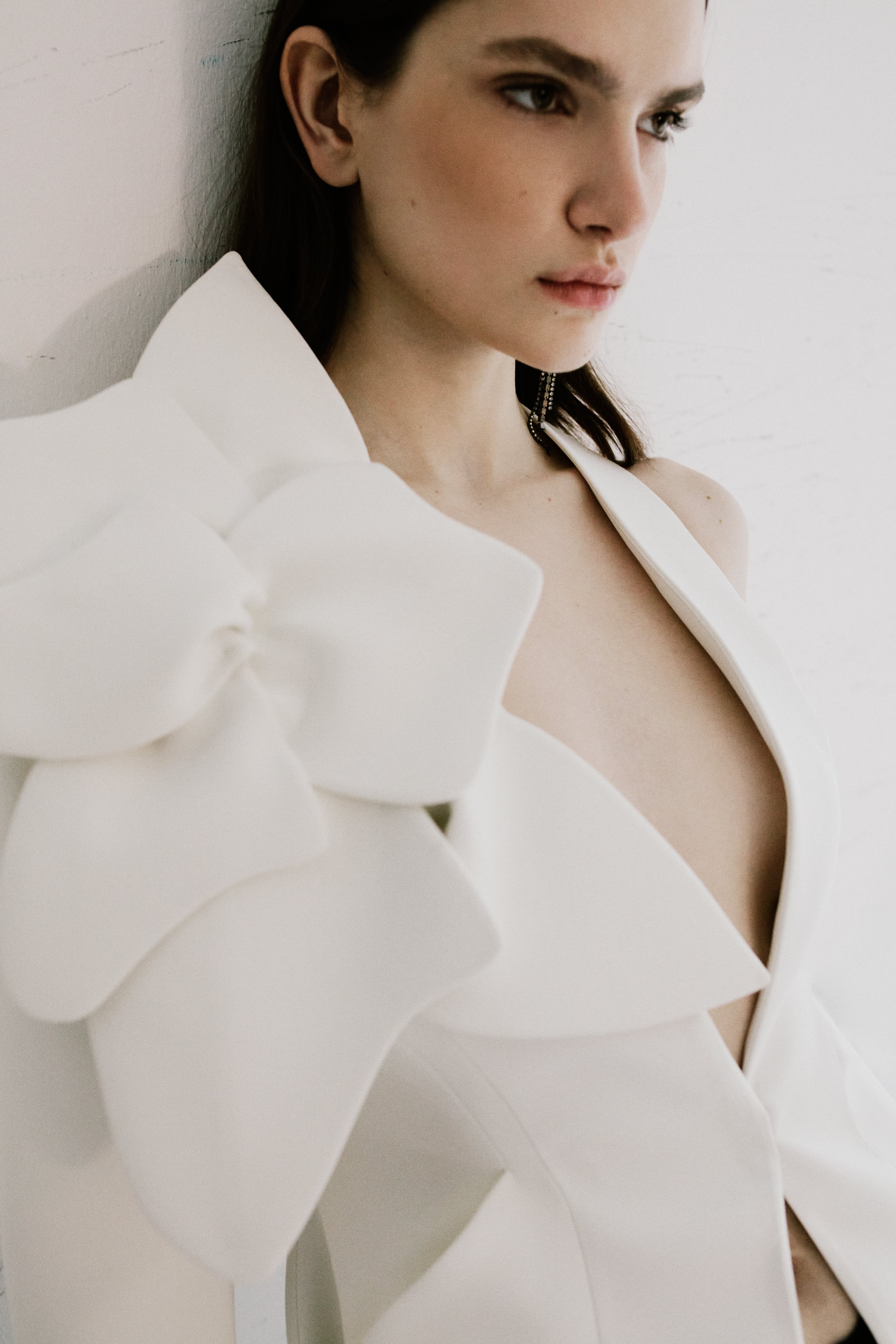 Floral Appliqued Single Sleeve Jacket