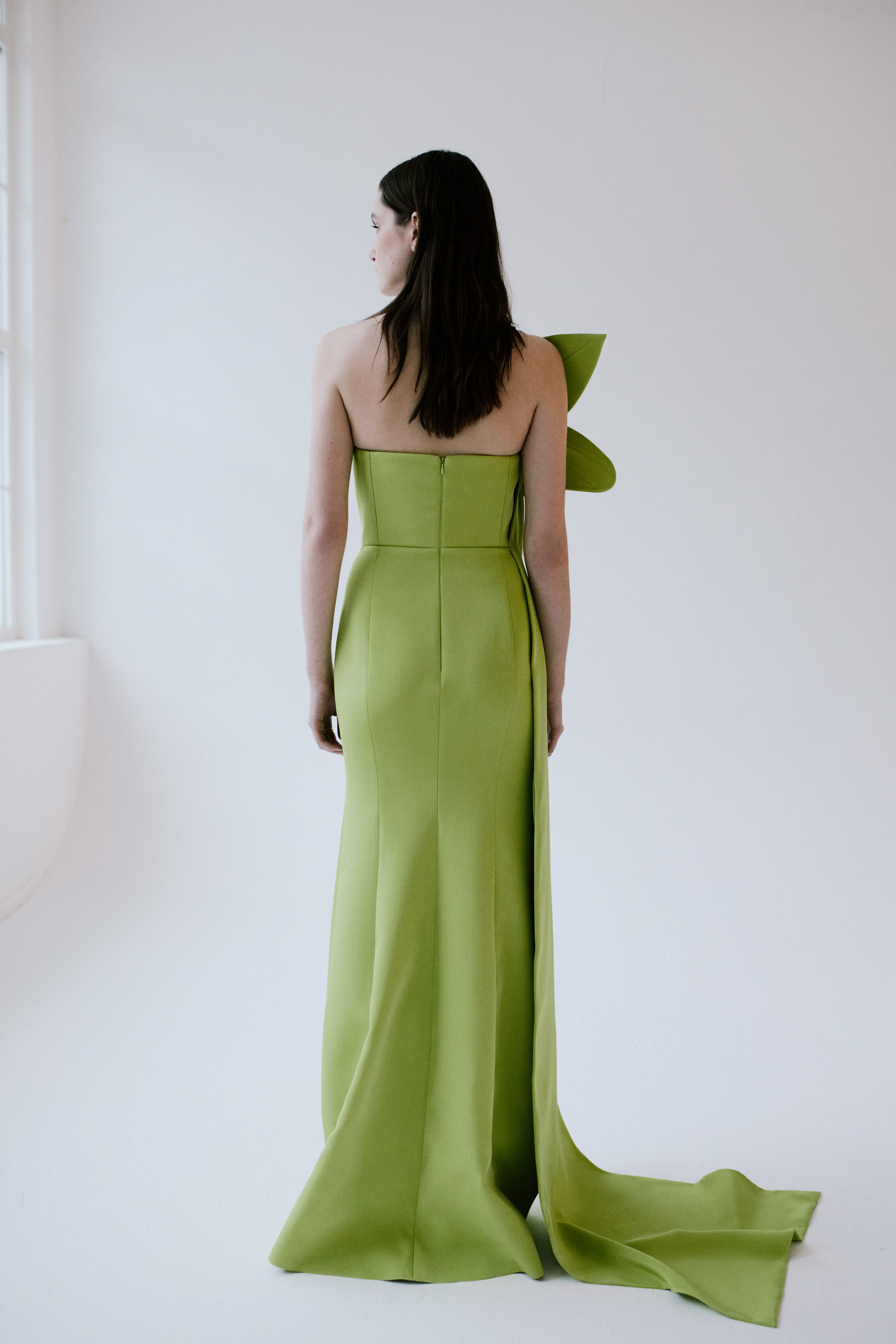 Floral Applique Long Evening Dress
